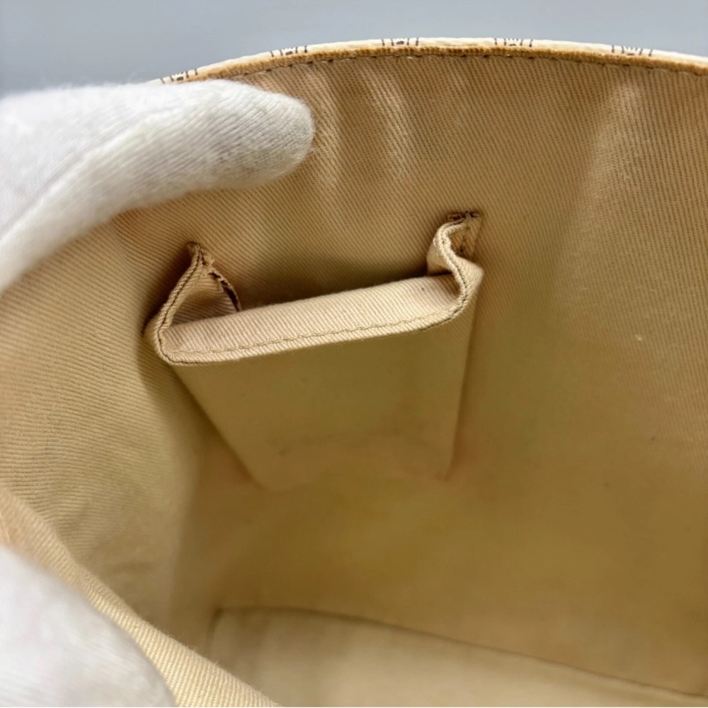 CELINE Tote Bag Macadam PVC Leather White Brown Vintage - Picture 14 of 14
